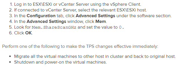 VMware TPS in shared VM environments